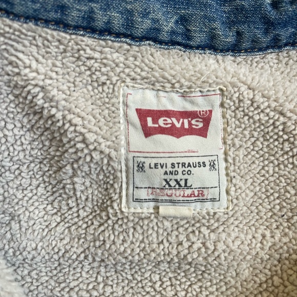 Levis Denim Shirt Jean Sherpa Fleece Lined Jacket Shacket Overshirt - Picture 5 of 8